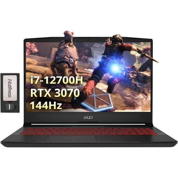 MSI Pulse GL66 15.6" FHD 144Hz Gaming Laptop, Intel i7-12700H, 16GB RAM, 512GB PCIe SSD, NVIDIA GeForce RTX 3070, RGB Keyboard, 720p HD Webcam, Wi-Fi 6, Win 11 Home, Black, 128GB Docking Station Set
