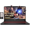 thumbnail image 1 of MSI Pulse GL66 15.6" FHD 144Hz Gaming Laptop, Intel i7-12700H, 32GB RAM, 1TB PCIe SSD, NVIDIA GeForce RTX 3070, RGB Keyboard, 720p HD Webcam, Wi-Fi 6, Win 11 Home, Black, 128GB Docking Station Set, 1 of 9