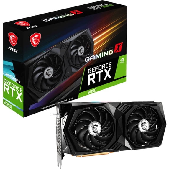 MSI RTX 3050 Gaming X 8G GDDR6 PCI Express Gen 4 128-bit DisplayPort X 3 HDMI X 1 Dual Fan Gaming Graphics Card