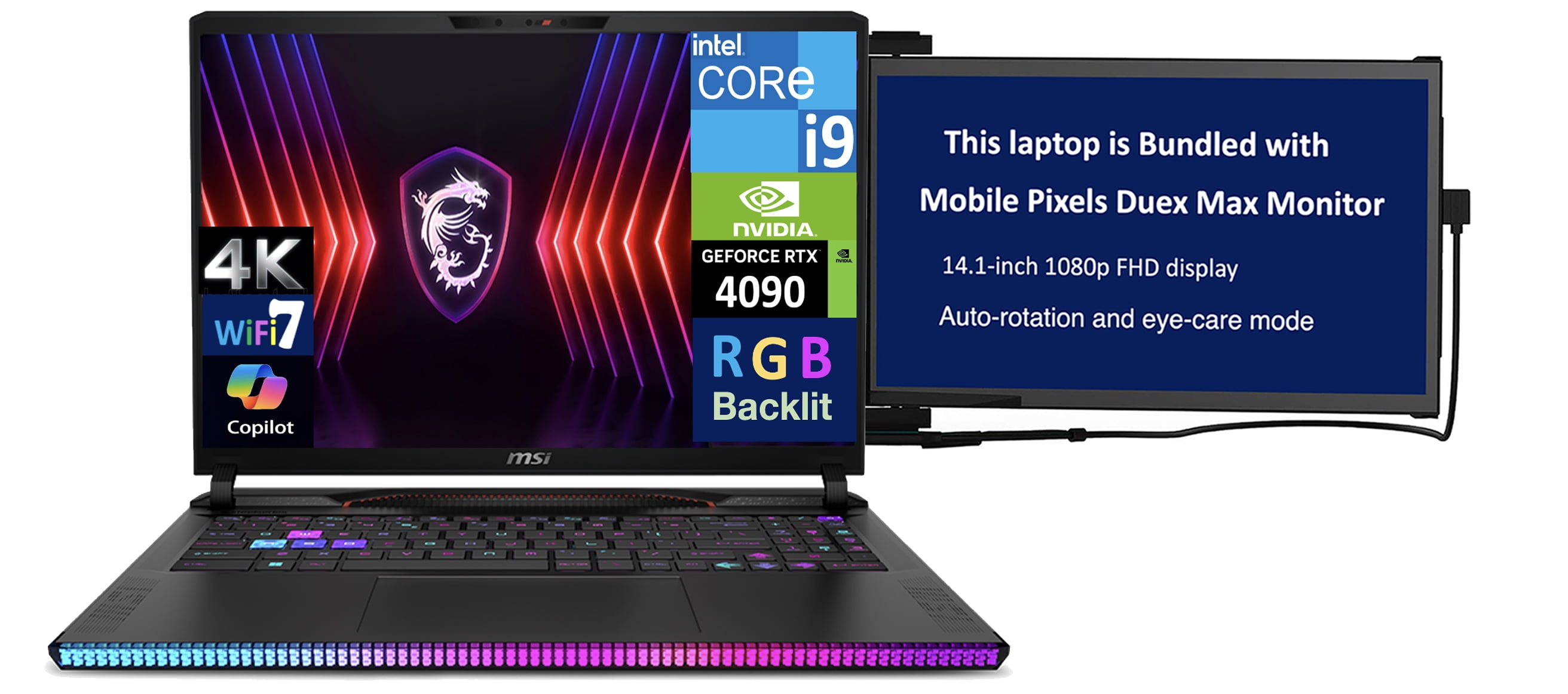 MSI Raider GE68 HX AI Gaming Laptop 16.0in 120Hz IPS 4K Display (Intel i914900HX, NVIDIA GeForce RTX