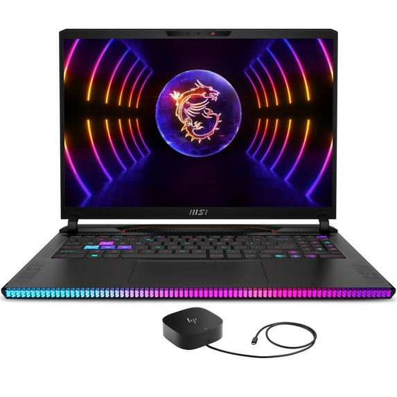 MSI Raider GE68HX Gaming Laptop (Intel i9-13950HX 24-Core, 16.0in 144Hz Wide UXGA (1920x1200), GeForce RTX 4060, 64GB DDR5 5600MHz RAM, Win 11 Pro) with G5 Essential Dock