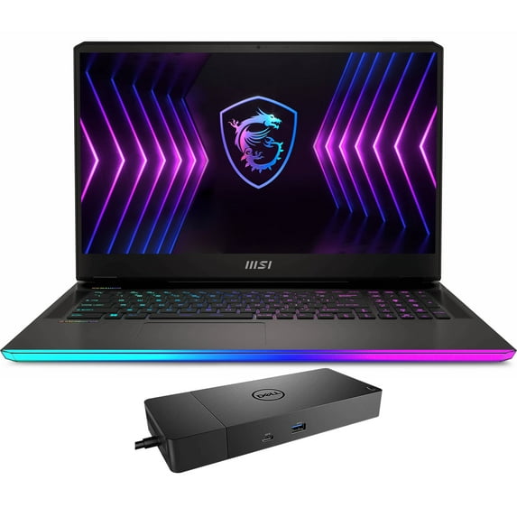 MSI Raider GE77HX 12UGS-004 Gaming & Entertainment Laptop (Intel i7-12800HX 16-Core, 17.3" 240Hz 2K Quad HD (2560x1440), GeForce RTX 3070 Ti, Win 11 Pro) with Thunderbolt Dock WD19TBS
