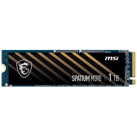 MSI SPATIUM M390 M.2 2280 1TB PCIe Gen3 x4, NVMe 1.4 3D NAND Internal Solid State Drive (SSD)