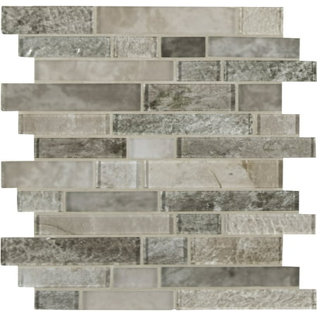 MSI Savoy Interlocking 12 in. x 12 in. x 8 mm Glass Mesh-Mounted Mosaic Tile (10 sq. ft. / case)
