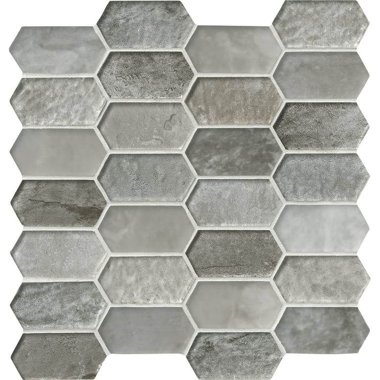 MSI      Savoy Interlocking 12 in. x 12 in. x 8mm Glossy Glass Mesh-Mounted Mosaic Tile (10 sq. ft. / case)