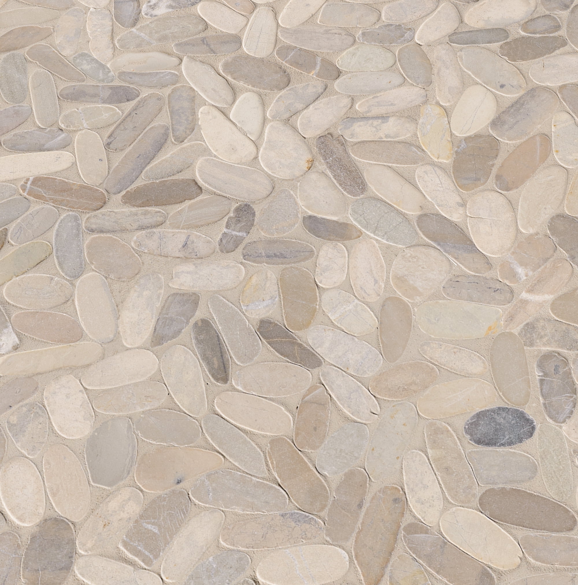 MSI Sliced Pebble Truffle 12 in. x 12 in. x 10 mm Tumbled Marble Mesh-Mounted Mosaic Tile (9.7 sq. ft. / case)