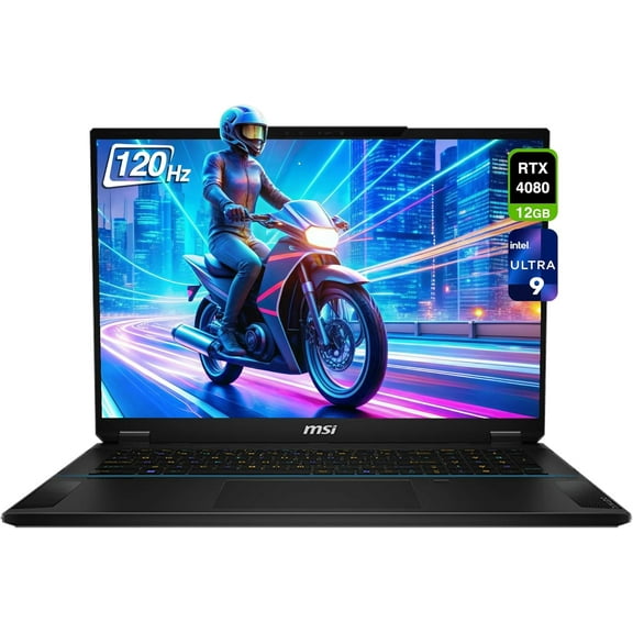 MSI Stealth 18 AI Studio Gaming Laptop, Intel Ultra 9-185H, 64 GB DDR5 RAM, 4 TB PCIe SSD, 18" WQUXGA (3840x2400) 120 Hz Mini LED Display, Nvidia G-Force RTX 4080, Backlit Keyboard, W11 Home, Midnight