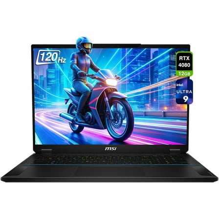 MSI Stealth 18 AI Studio Gaming Laptop, Intel Ultra 9-185H, 64 GB DDR5 RAM, 4 TB PCIe SSD, 18" WQUXGA (3840x2400) 120 Hz Mini LED Display, Nvidia G-Force RTX 4080, Backlit Keyboard, W11 Home, Midnight