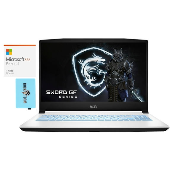 MSI Sword 15 Gaming/Entertainment Laptop (Intel i7-12650H 10-Core, 15.6in 144Hz Full HD (1920x1080), GeForce RTX 3070 Ti, 64GB RAM, Win 10 Pro) with Microsoft 365 Personal , Hub