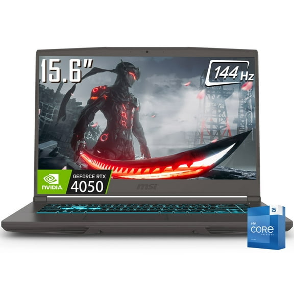 MSI THIN 15 15.6" Gaming Laptop, 1920 x 1080 FHD 144Hz IPS LCD Display, Intel Core i5-13420H, NVIDIA GeForce RTX 4050 6GB GDDR6, WIFI 6E, RGB Backlit KB, Win11 Home(16GB DDR4 - 2TB SSD)