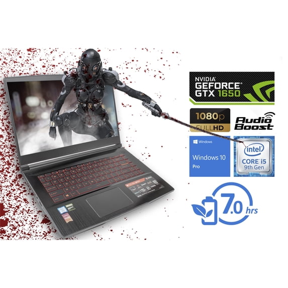 MSI THIN GF63 Gaming Notebook, 15.6" FHD Display, Intel Core i5-9300H Upto 4.1GHz, 32GB RAM, 2TB NVMe SSD + 1TB HDD, NVIDIA GeForce GTX 1650, HDMI, Wi-Fi, Bluetooth, Windows 10 Pro