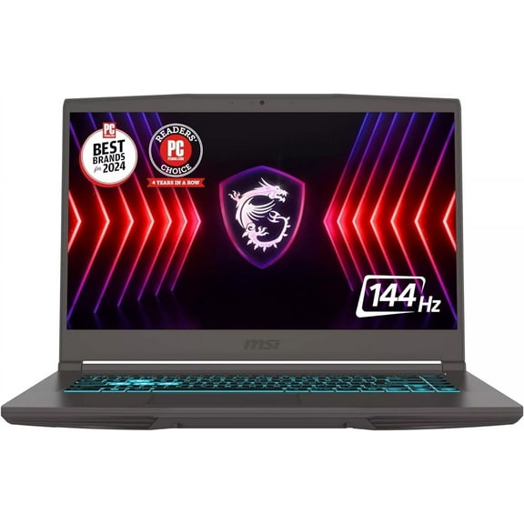 MSI Thin 15 15.6 144Hz FHD Gaming Laptop: Intel Core i5-12450H, NVIDIA Geforce RTX 2050, 16GB DDR5, 512GB NVMe SSD, Cooler Boost 5, Win 11: Black B13UCX-2041US