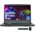 thumbnail image 1 of MSI Thin 15 15.6" FHD 144Hz Gaming Laptop, Intel i5-13420H, NVIDIA GeForce RTX 4050, 32GB DDR4 RAM, 2TB PCIe SSD, Backlit Keyboard, Wi-Fi 6E, HD Camera, Win 11, Gray, 256GB Docking Station Set, 1 of 9