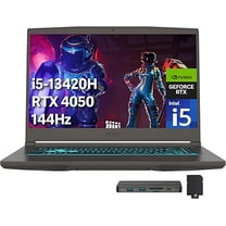 MSI Thin 15 15.6" FHD 144Hz Gaming Laptop, Intel i5-13420H, NVIDIA GeForce RTX 4050, 32GB DDR4 RAM, 2TB PCIe SSD, Backlit Keyboard, Wi-Fi 6E, Webcam, Win 11 Pro, Gray, 256GB Docking Station Set