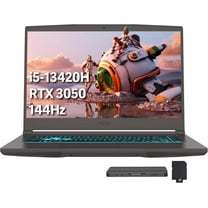 MSI Thin 15.6" 144Hz FHD IPS Display Gaming Laptop, Intel Core i5-13420H, 16GB RAM, 512GB SSD, NVIDIA GeForce RTX 3050, Backlit Keyboard, Wi-Fi 6, Win 11 Home, Gray, 512GB Docking Station Set