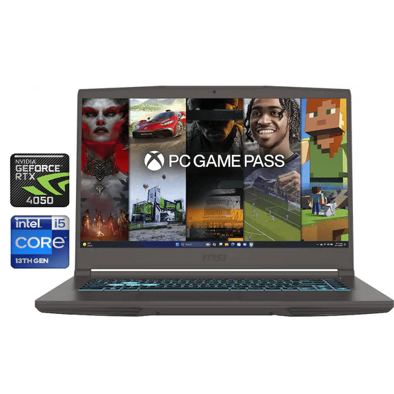 MSI Thin 15.6" FHD 144Hz Gaming Laptop Intel Core i5-13420H (Beat i7-12650H) NVIDIA GeForce RTX 4050 16GB RAM 512GB SSD WiFi 6E Bluetooth 5.3 Backlit KB Webcam HDMI USB-C RJ45 Windows 11 Home Gray