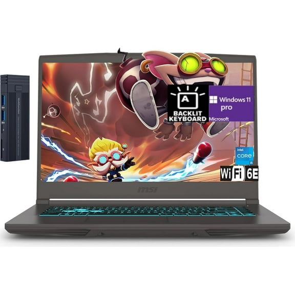 MSI Thin 15.6" FHD Intel Core i5-13420H Gaming Laptop, NVIDIA GeForce RTX 4060 8GB Graphic, 32GB RAM 1TB PCIe SSD, 256gb 9H Docking Station, Backlit Keyboard, Bluetooth, Wi-Fi 6E, Windows 11 Pro, Gray