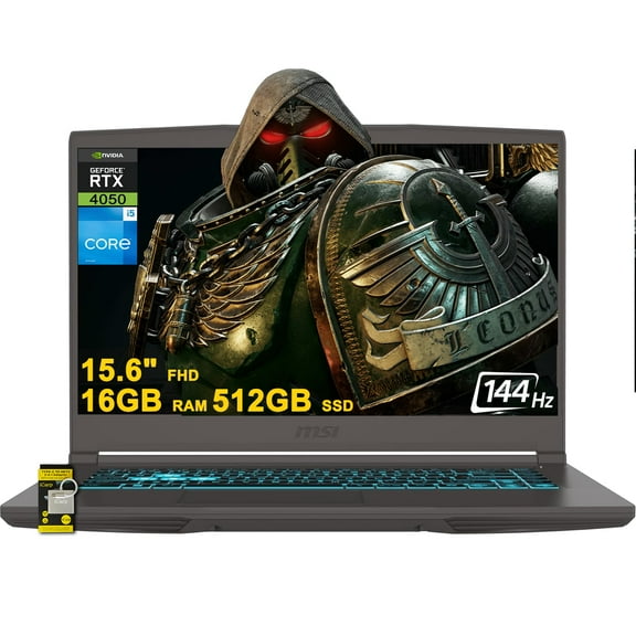 MSI Thin 15 Gaming Laptop 15.6" FHD IPS 144Hz Intel 8-core i5-13420H (>i7-11800H) 16GB RAM 512GB SSD GeForce RTX 4050 USB-C Backlit Win11 w/ICP Hub