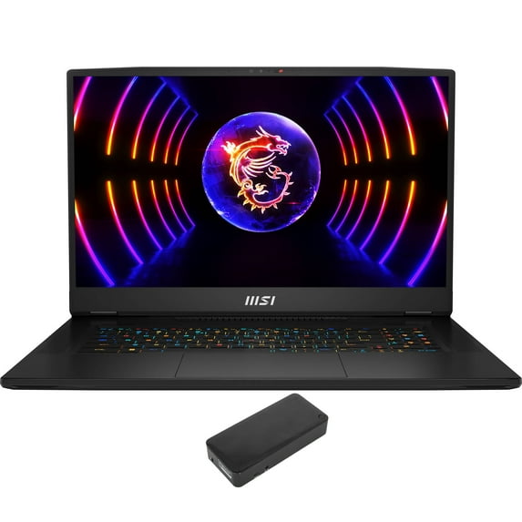 MSI Titan GT77HX Gaming Laptop (Intel i9-13980HX 24-Core, 17.3in 144Hz 4K Ultra HD (3840x2160), GeForce RTX 4080, 128GB DDR5 3600MHz RAM, 4TB PCIe SSD, Backlit KB, Wifi, Win 11 Pro) with DV4K Dock