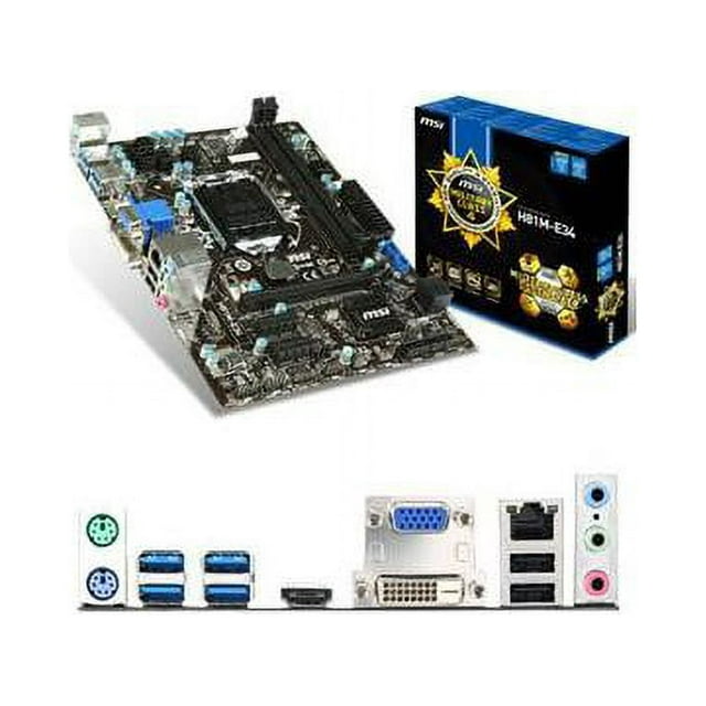 MSI USA H81M-E34 MSI H81M-E34 Desktop Motherboard - Intel H81 Chipset - Socket H3 LGA-1150 - Micro ATX - 1 x Processor Support - 16 GB DDR3 SDRAM Maximum RAM - 1.33 GHz) Memory
