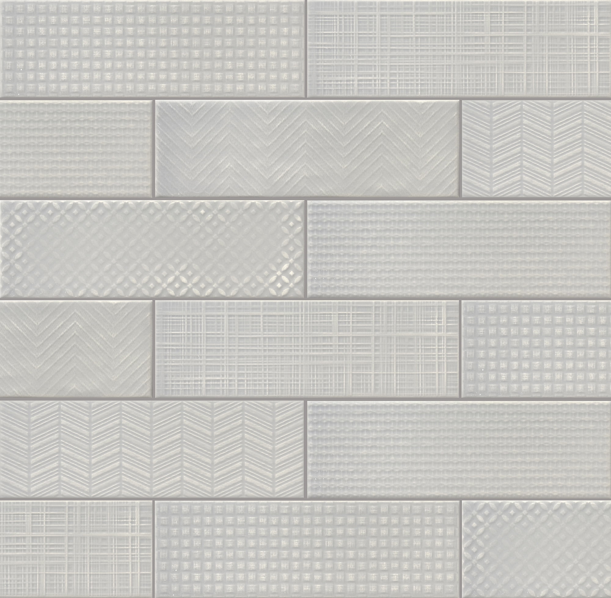 Dusk 3D Gray Patterned Glossy Ceramic Subway Wall Tile