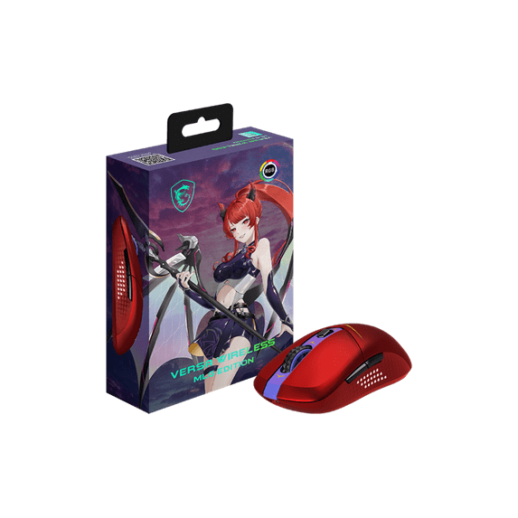 MSI VERSA W MLG EDITION RED Wireless/Wired Rechargeable GAMING Mouse with MLG RGB LED