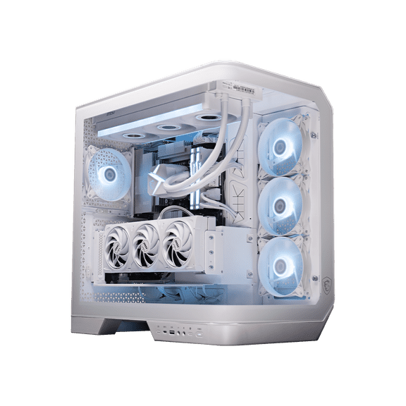 MSI VISION ZS 9NVV-2080US Gaming Desktop, White, AMD Ryzen 9 9950X3D, RTX 5080 16G, 32GB DDR5, 2TB SSD, Wi-Fi 7, Windows 11 Home
