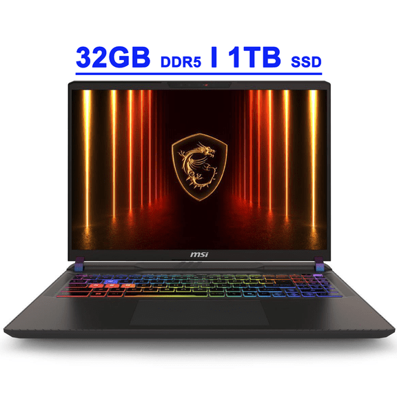 MSI Vector 16 HX AI Premium Gaming Laptop 16" WUXGA IPS 144Hz Intel 20-core Ultra 7 255HX 32GB DDR5 1TB SSD GeForce RTX 5070 Ti RGB Backlit Thunderbolt5 Wi-Fi6E Win11 Copilot AI PC