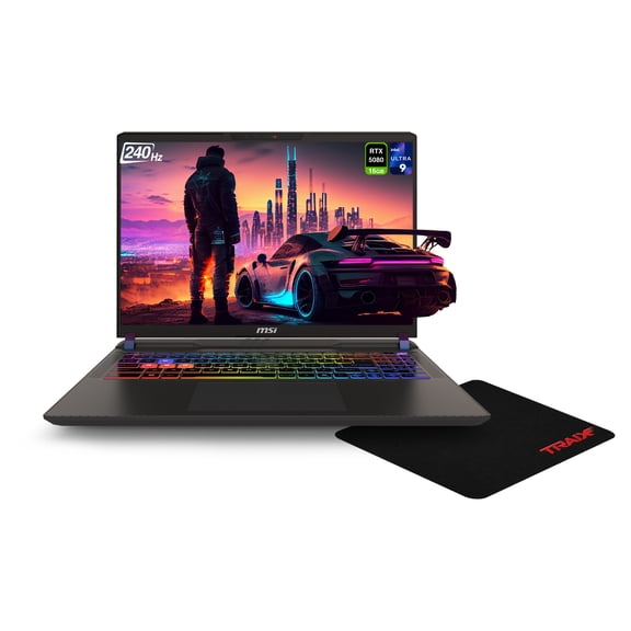 MSI Vector 16 HX Gaming Laptop, Intel Ultra 9 275HX, 32 GB DDR5 RAM, 1 TB PCIe SSD, 16" QHD+ (2560x1600) 240Hz, Nvidia G-Force RTX 5080, RGB Backlit Keyboard, W11 Pro, Cosmos Gray + Traix MousePad