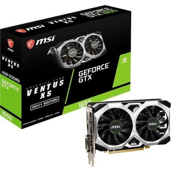 MSI Ventus GeForce GTX 1650 4GB GDDR6 PCI Express 3.0 x16 Video Card GTX 1650 D6 VENTUS XS OCV1