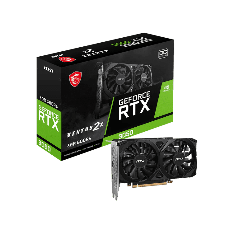 MSI NVIDIA GeForce RTX 3050 Graphics Card, 6GB GDDR6, 1492 MHz