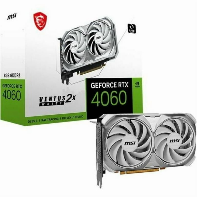 MSI Ventus RTX 4060 8GB GPU, VENTUS 2X WHITE OC, HDMI 2.1a