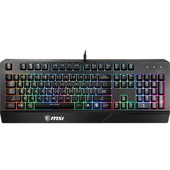 MSI Vigor GK20 US Gaming Backlit RGB Dedicated Hotkeys Anti-Ghosting Water Resistant Gaming Keyboard