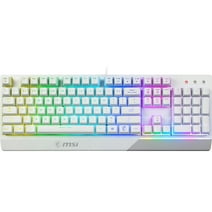 MSI Vigor GK30 USB Wired Gaming Keyboard with RGB Backlight and Water Repellent, White