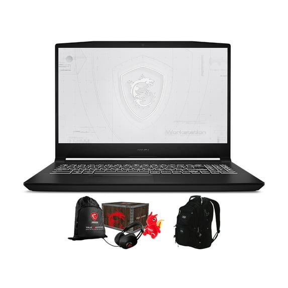 MSI WF66 11UJ-267 Workstation Laptop (Intel i7-11800H 8-Core, 15.6in 60Hz Full HD (1920x1080), NVIDIA RTX A2000, 32GB RAM, 1TB SATA SSD, Win 11 Pro) with Loot Box , Travel/Work Backpack