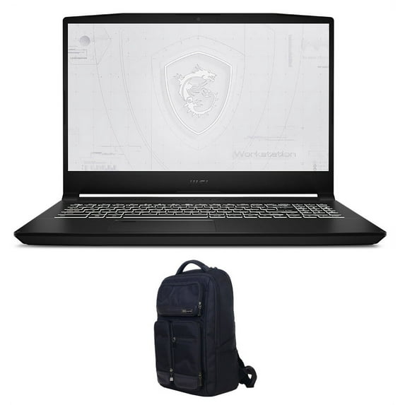 MSI WF66 11UJ-267 Workstation Laptop (Intel i7-11800H 8-Core, 15.6in 60Hz Full HD (1920x1080), NVIDIA RTX A2000, 64GB RAM, 2TB SATA SSD, Backlit KB, Wifi, USB 3.2, Win 11 Pro) with Atlas Backpack