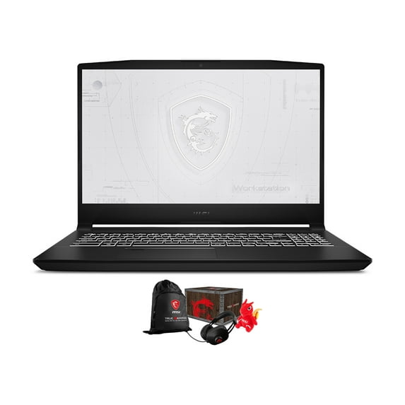 MSI WF66 11UJ-267 Workstation Laptop (Intel i7-11800H 8-Core, 16GB RAM, 256GB PCIe SSD + 1TB HDD, 15.6" Full HD (1920x1080), NVIDIA RTX A2000, Wifi, Bluetooth, Webcam, Win 10 Pro) with Loot Box
