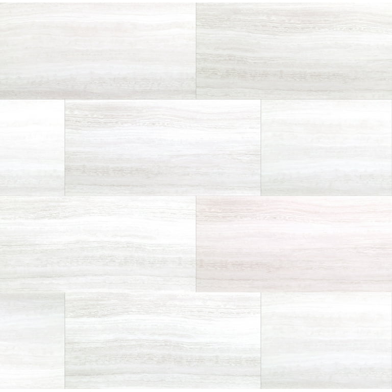 MSI White Ocean 11.81 in. x 23.62 in. Rigid Core Luxury Vinyl Tile