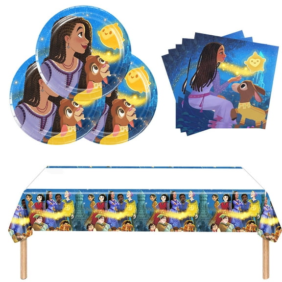 MSJEHQI Wish Asha Theme Birthday Party Tableware Set