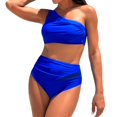 thumbnail image 1 of MSJUHEG 2 Piece Bathing Suits for Women,Tie Bikini,Ruched Two Piece Swimsuit,Plus Size Swimsuit for Women,Knot Front,Thong String 2 Piece Bikini Set,Ruffle Bikini Blue 2 2XL, 1 of 8
