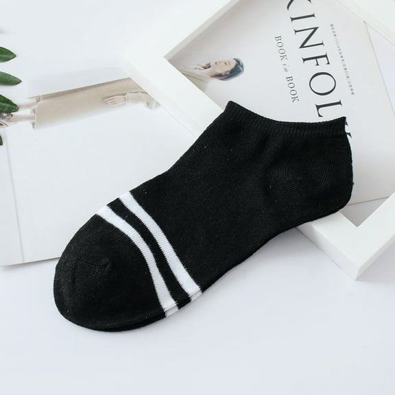 MSJUHEG Ankle Socks,Compression Socks,Toe Socks,No Show Socks Womens,Socks for Women,Hip Hop Women Creative Stripe Cotton Skateboard Sock Comfortable Socks Black One Size