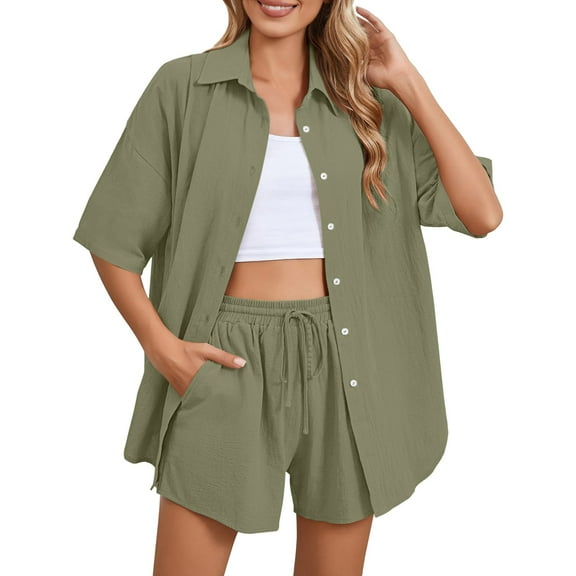 MSJUHEG Athleisure Sets Women Summer Outfits for Women 2025 Womens Sets 2 Piece Workout Sets for Women Two Piece Summer Sets for Women Womens 2 Piece Outfits Summer Summer Sets for Women Green 1 S