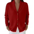 thumbnail image 1 of MSJUHEG Baggy Cardigan Collared Blazer Crop Cardigan Sweater Cropped Knit Cardigan Sweaters Plus-size-sweaters for Women's Cardigans Red M, 1 of 5