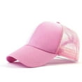 thumbnail image 1 of MSJUHEG Baseball Cap Trucker Hat Trucker Hats Women Outdoor Unisex Baseball Mesh Cap Open Back Solid Color Sun Hat Cap Golf Hat Fascinators Hats for Women Polyester 1PC Hat Pink One Size, 1 of 2
