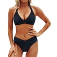 thumbnail image 1 of MSJUHEG Bathing Suit for Women Bikini,Two Piece Swimsuit,Mid Rise Bikini Sets for Women,Swim Suits for Women 2025,2 Piece Bikini Sets,Bralette Bikini Set,Boho Swimsuits for Women Black 2XL, 1 of 5