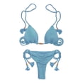 thumbnail image 1 of MSJUHEG Bathing Suits,High Waisted Bikini Sets for Women,Spaghetti Straps,Knot Front,Push Up,Tummy Control Bikini for Women,Swim Suits for Women 2025 Blue L, 1 of 2