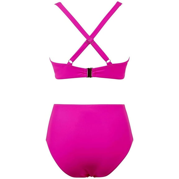 MSJUHEG Bathing Suits,Summer Bikinis,Summer Swimsuit,Floral Swimsuits for Women,Push Up,Peplum Swimsuits for Women,Boho Swimsuits for Women Hot Pink 2XL