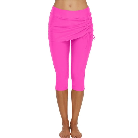 MSJUHEG Beach Boardshorts,Swimsuit Bottom,Women Swim Shorts,Swimming Shorts for Women,Plus Size Swim Shorts,Board Shorts for Women Swim,Tankini Trunks with Pocket Hot Pink 3XL