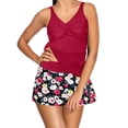 thumbnail image 1 of MSJUHEG Beach Crochet Knit Sets,Swimsuit with Skirt,One Piece Swimdress Women,Bathing Suit with Shorts,Swimsuits for Women with Skirt,Skirt Bathing Suits for Women,Plus Size Swim Dress Red XL, 1 of 4