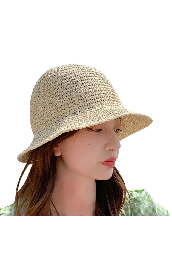 Beach Straw Hat for Women Cuban Hat Mens Panama Hat Beach Hat Women Brim Packable Roll Up Sun Cap Beach Foldable Sun Hats Casual Jazz Hat Wedding Sun Hat Beige M